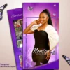 Tri Fold | Purple Watercolor and Glitter Style Funeral Program