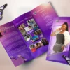 Tri Fold | Purple Watercolor and Glitter Style Funeral Program - Image 2